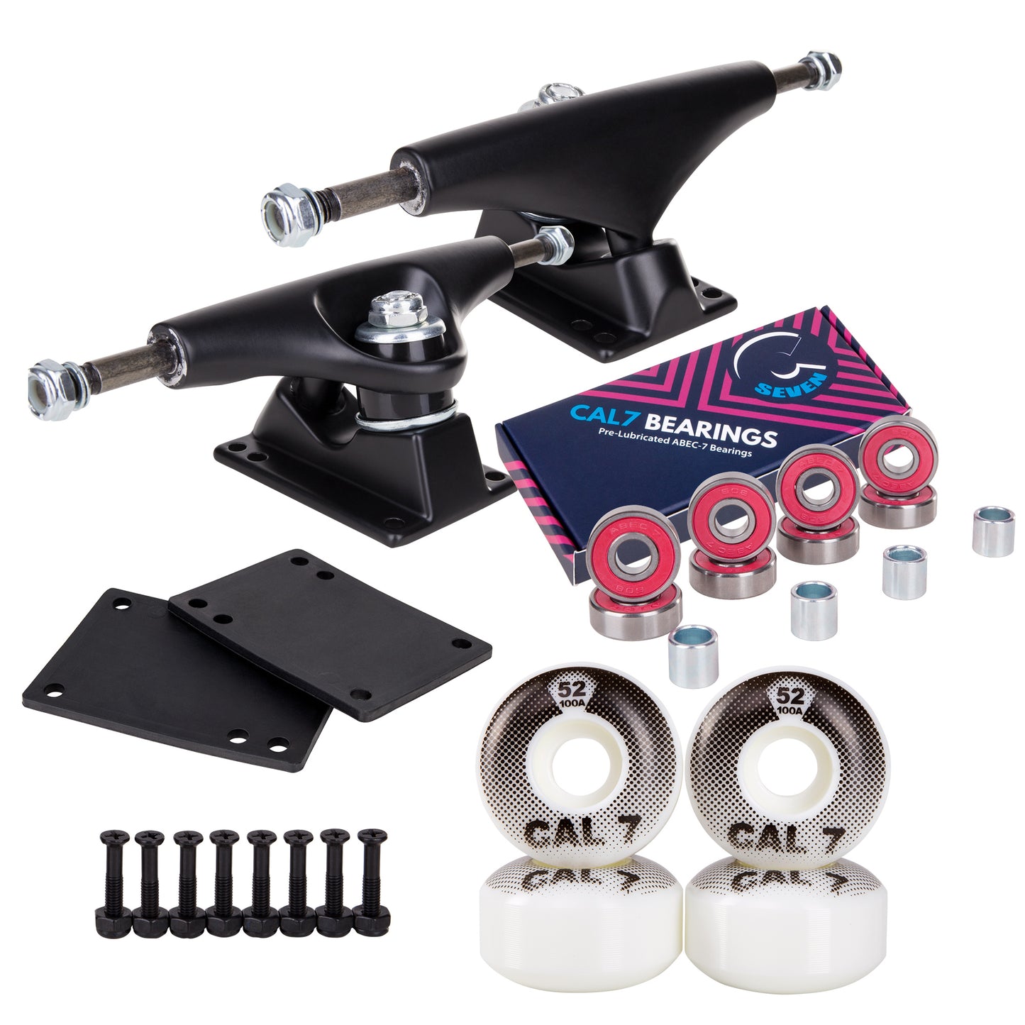 Skateboard Setup Combo | Matte Black Trucks & 100A Wheels