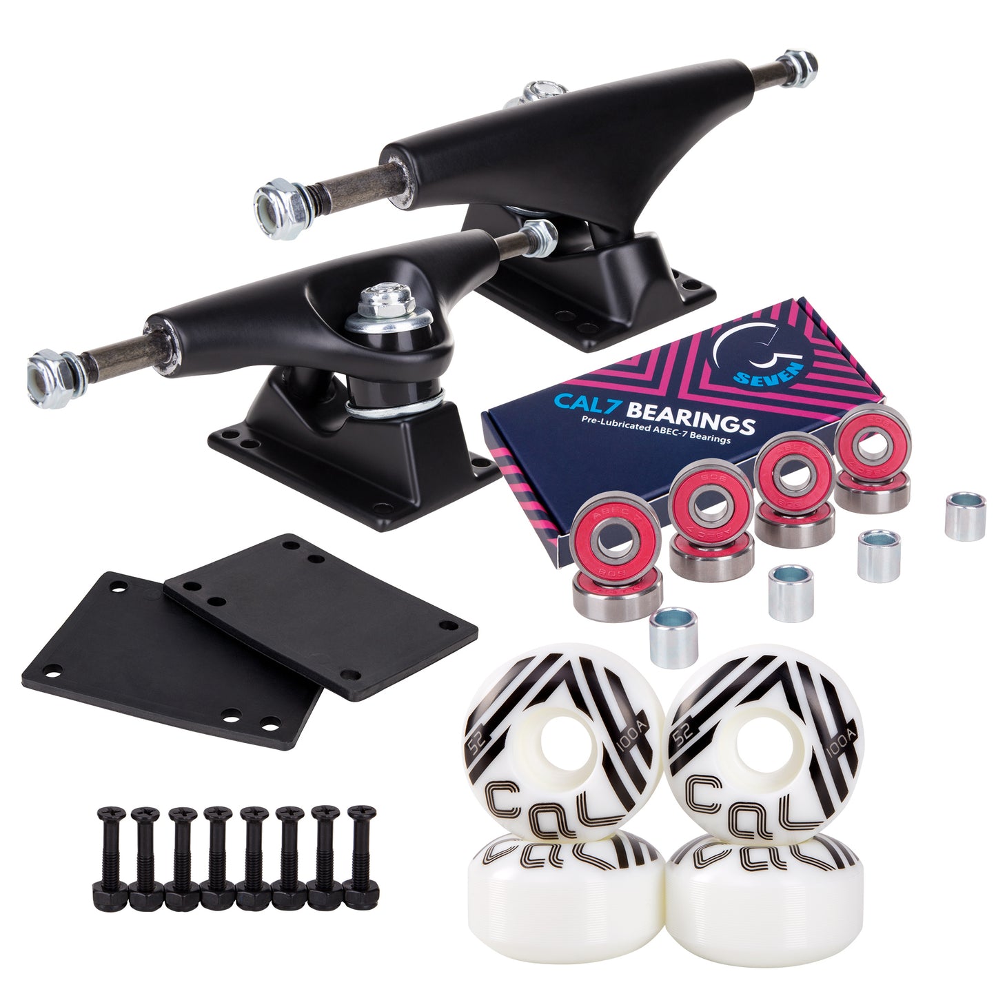 Skateboard Setup Combo | Matte Black Trucks & 100A Wheels