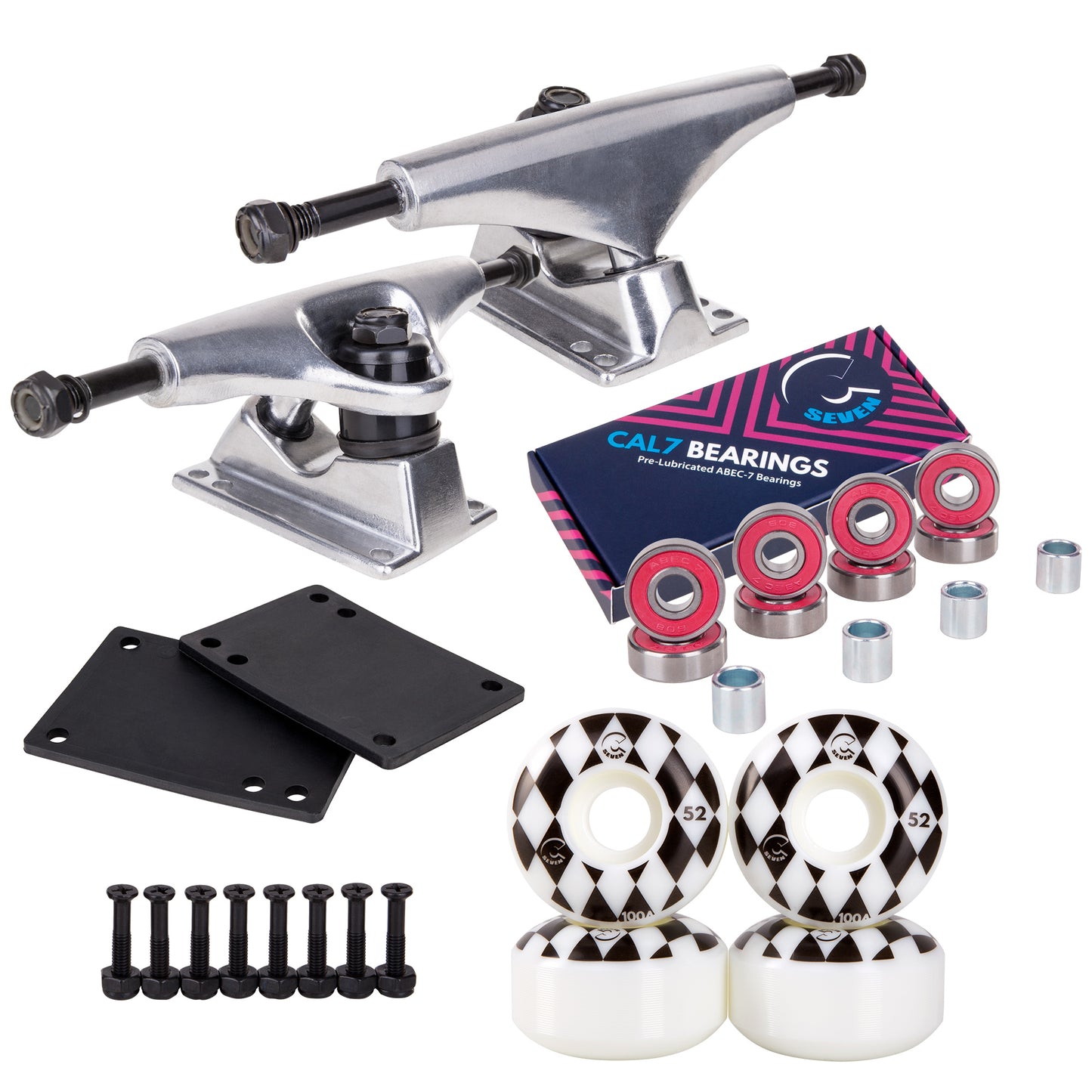 Skateboard Setup Combo | Silver Trucks & 100A Wheels