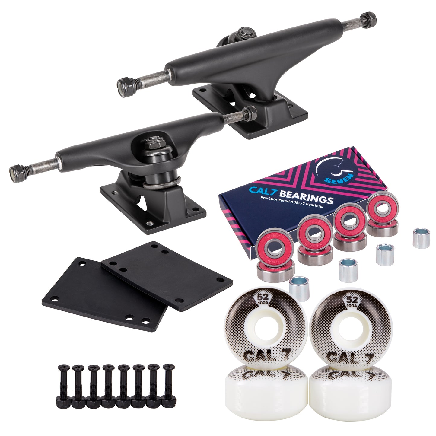 Skateboard Setup Combo | Black Trucks & 100A Wheels