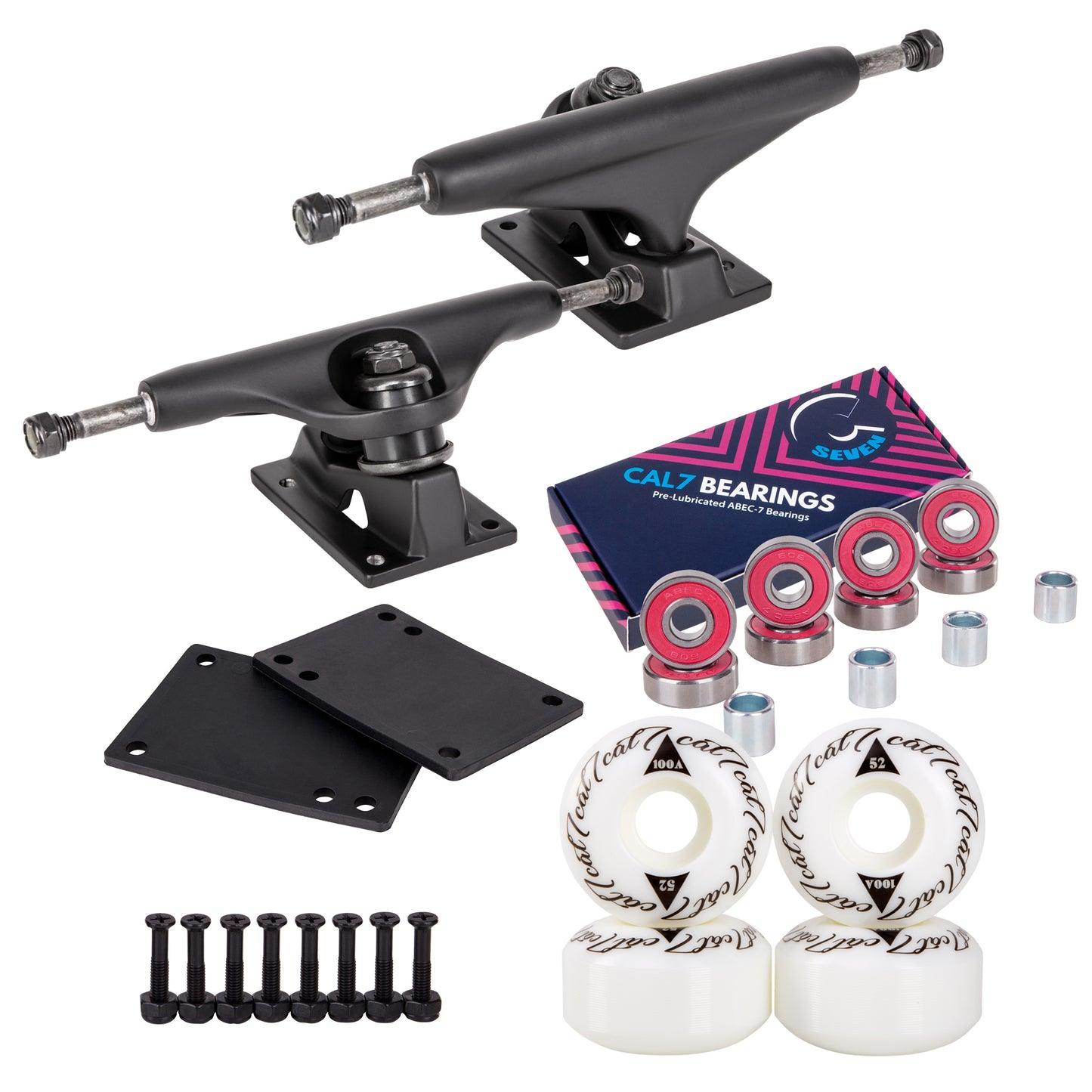 Skateboard Setup Combo | Black Trucks & 100A Wheels
