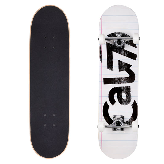 Cal 7 complete 8-inch Dropout skateboard with notebook graphic