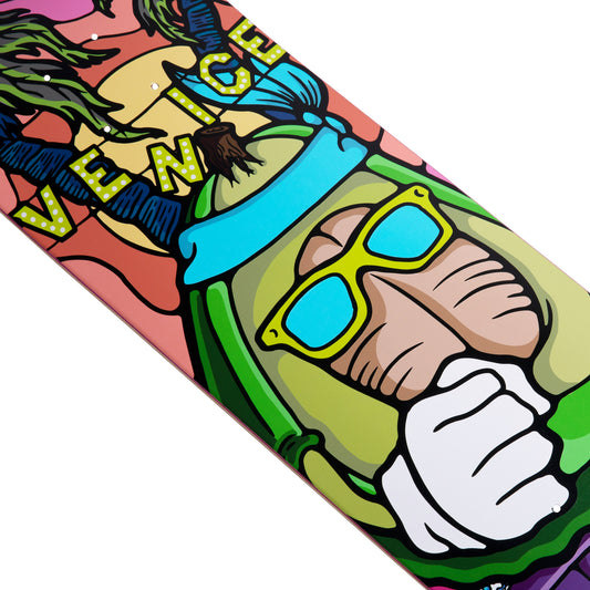 Cal 7 Hardcore deck with Venice munchie takeover art on a semi-cold-press 7-ply popsicle, medium concave deck