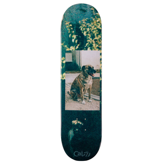 cold pressed cal 7 skateboard deck with dog graphic