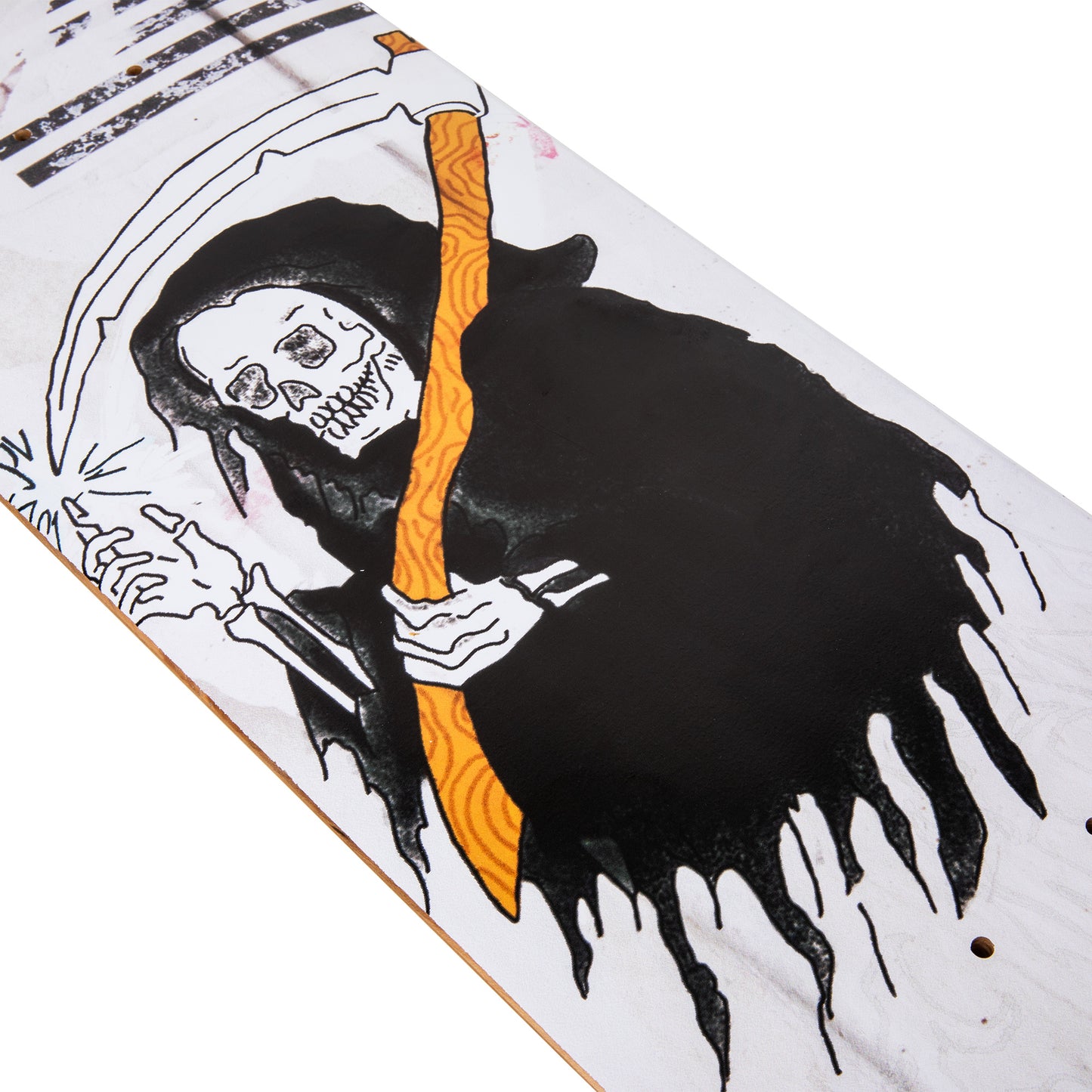 cold pressed cal 7 skateboard deck with reaper graphic