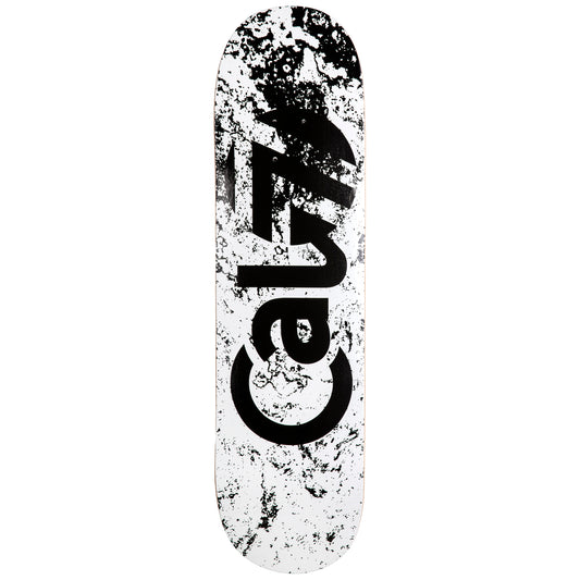 Cal 7 Abstract 8”/ 8.25”/8.5”-Inch Skateboard Deck Black and White Spray Paint Marble Effect and Logo Design