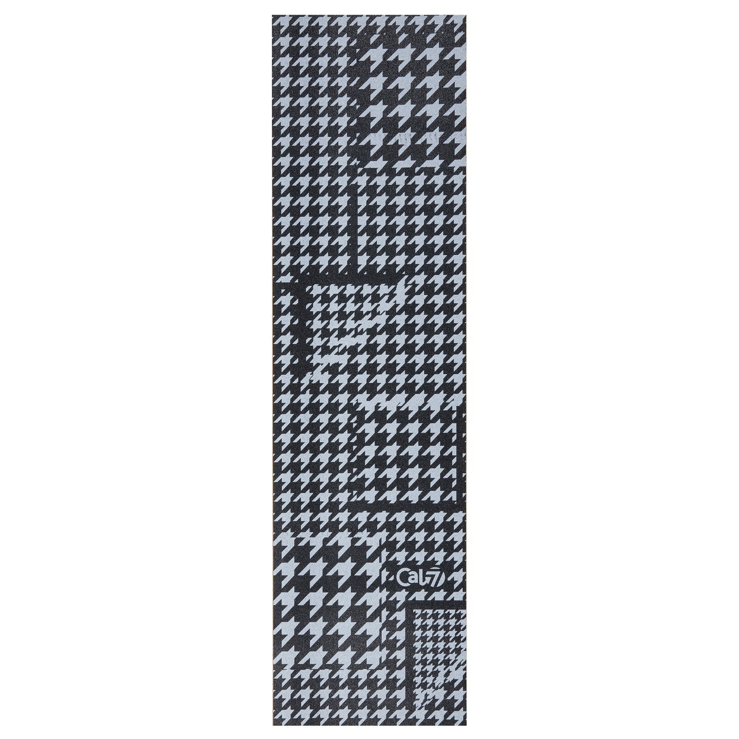 Cal 7 black skateboard griptape with tweed design
