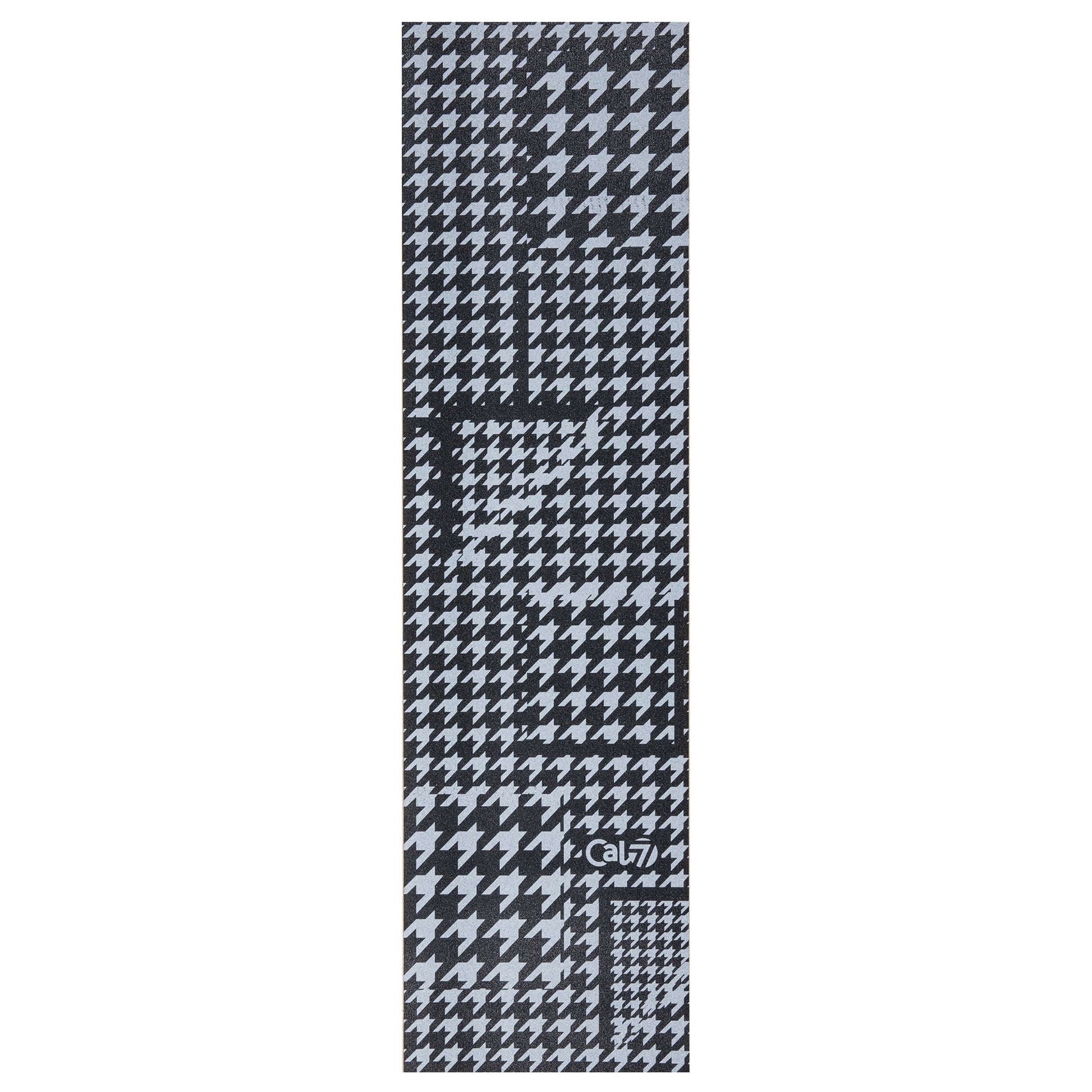 Cal 7 black skateboard griptape with tweed design