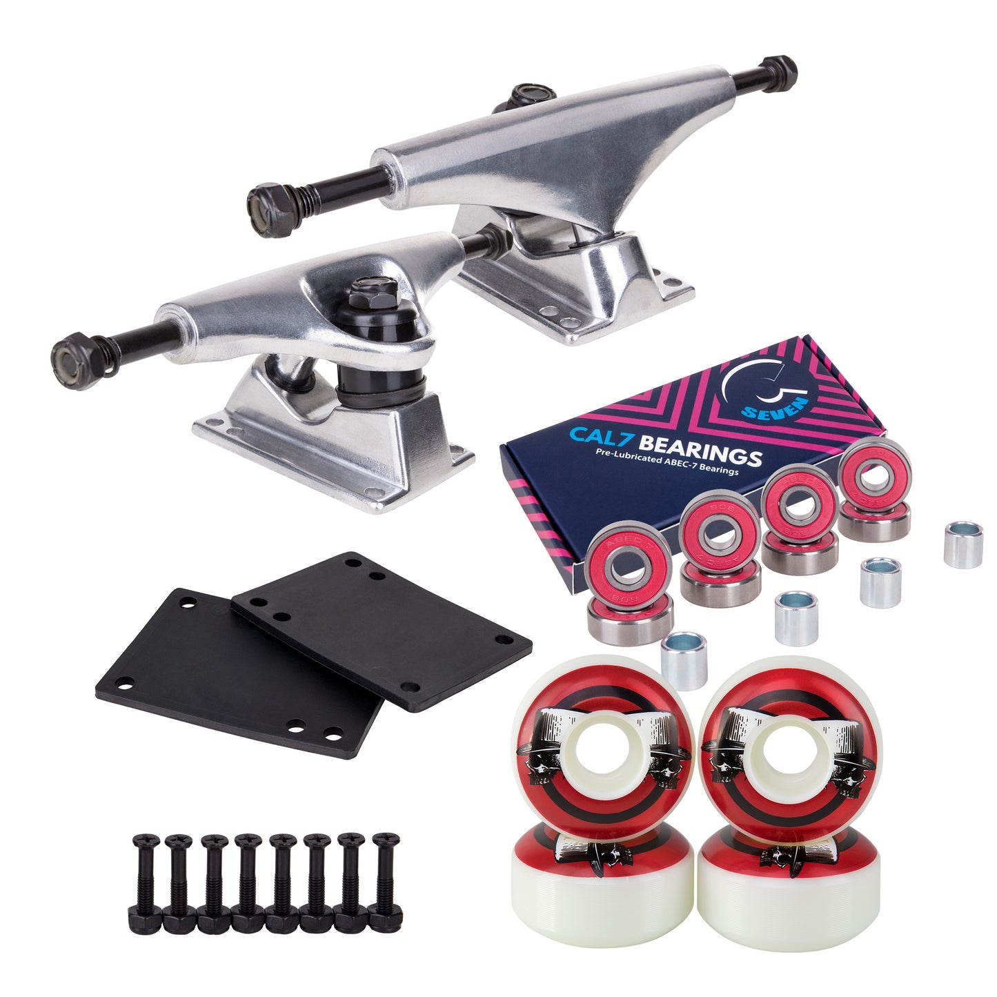 Skateboard Setup Combo | Silver Trucks & 99A Wheels