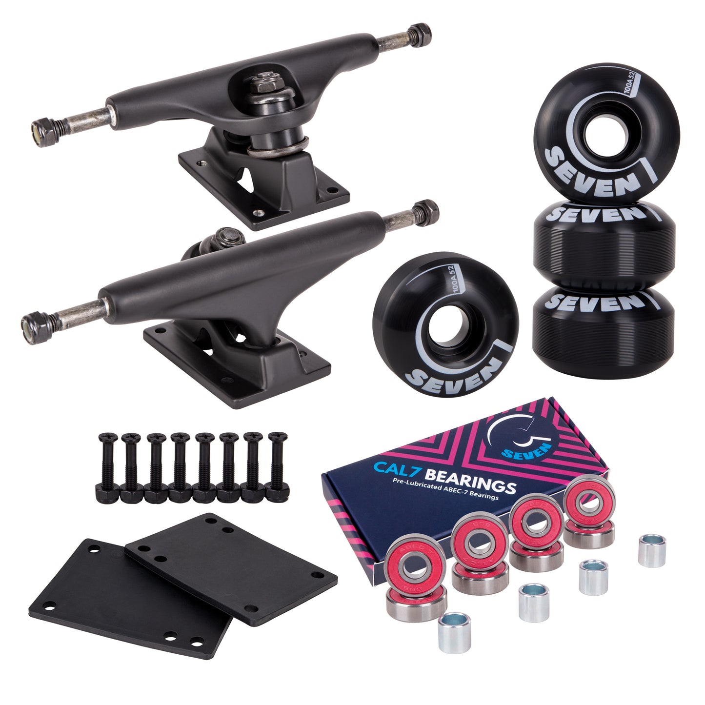 Skateboard Setup Combo | Black Trucks & 100A Wheels