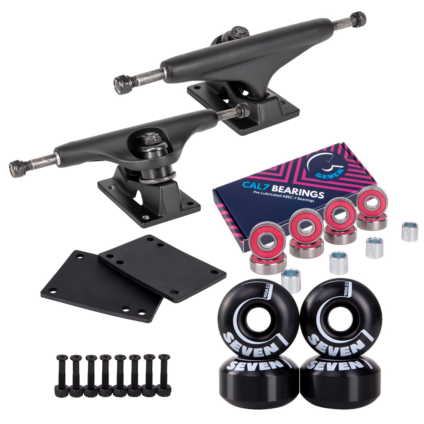 Skateboard Setup Combo | Black Trucks & 100A Wheels