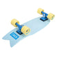 Cal 7 Glory 22” Fishtail Mini Cruiser in soft yellow and light blue, 65mm 80A yellow wheels, blue 4.5-inch trucks