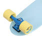 Cal 7 Glory 22” Fishtail Mini Cruiser in soft yellow and light blue, 65mm 80A yellow wheels, blue 4.5-inch trucks