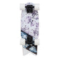 Cal 7 Orchard  22” Fishtail Mini Cruiser features a floral print graphic, 65mm 80A white wheels, black 4.5-inch wheels