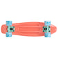 Cal 7 Melrose  22.5” Mini Cruiser with Swirl Wheels features a bright coral plastic deck, 78A blue & white swirl wheels. 