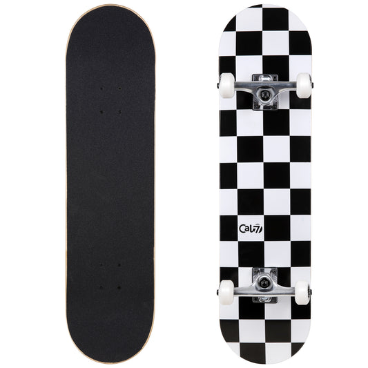 Cal 7 Complete 7.5/7.75/8-Inch Skateboard Checkmate with Check Design