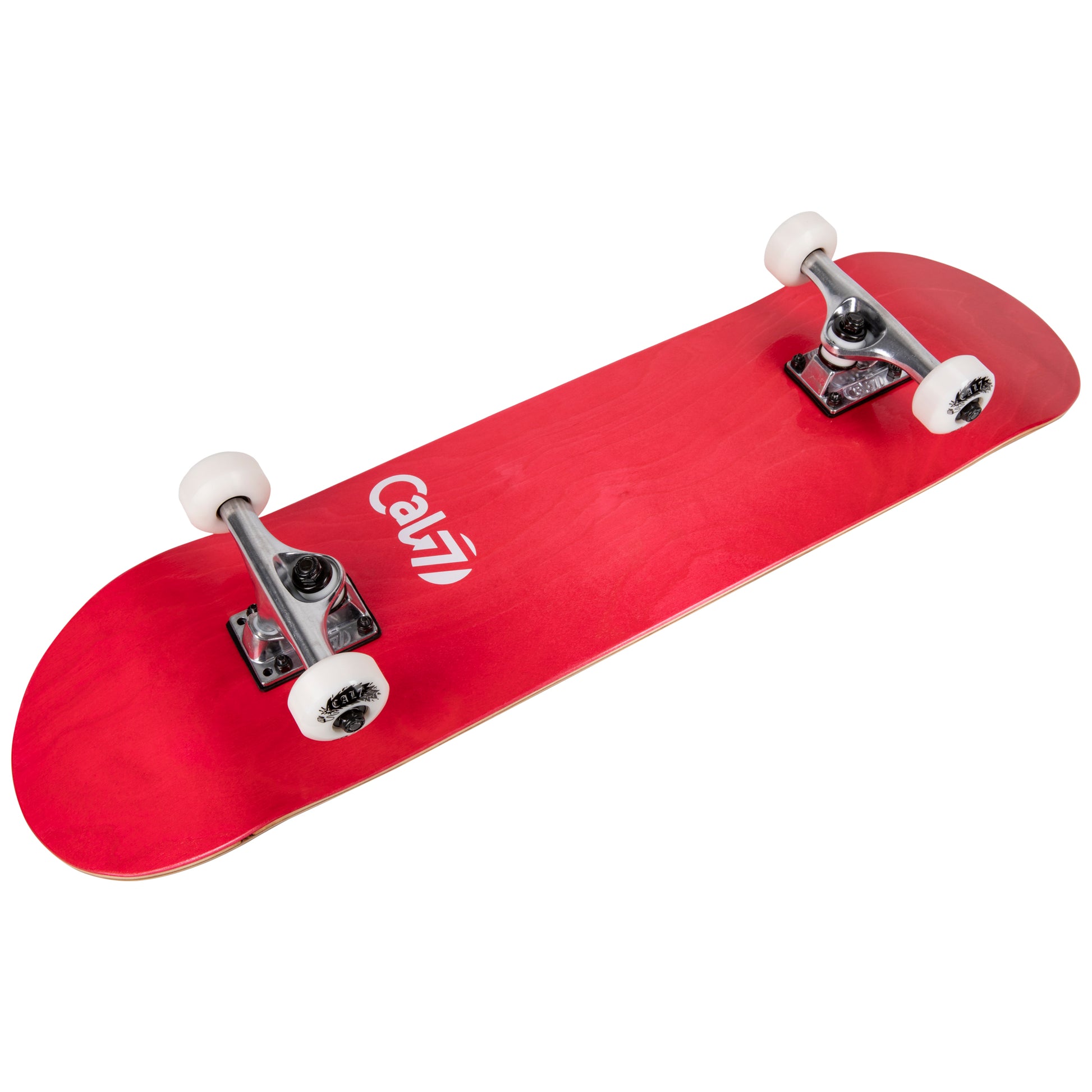 Cal 7 Complete 7.5/7.75/8-Inch Skateboard Crimson with Logo and Red Stain 