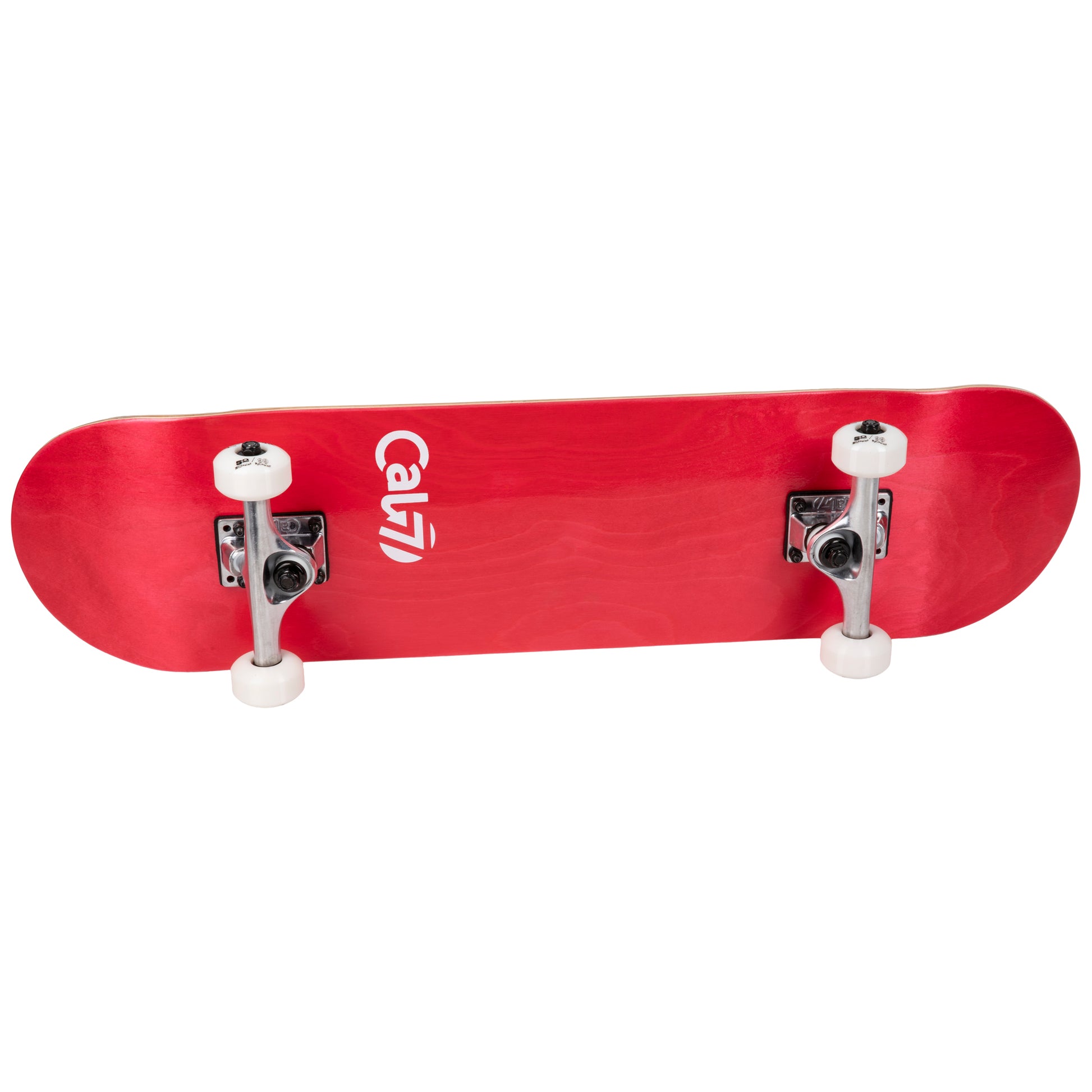 Cal 7 Complete 7.5/7.75/8-Inch Skateboard Crimson with Logo and Red Stain 