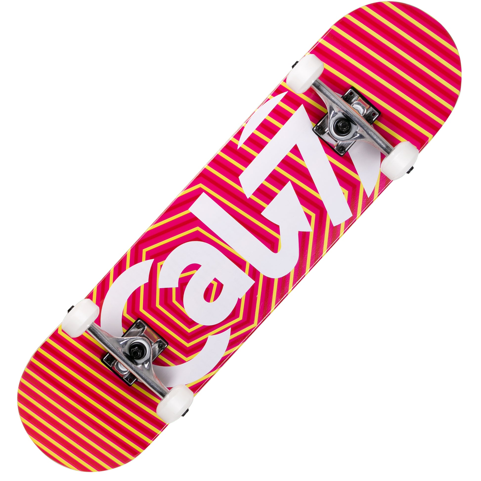 Red-orange Cal 7 complete 8-inch Delirium skateboard