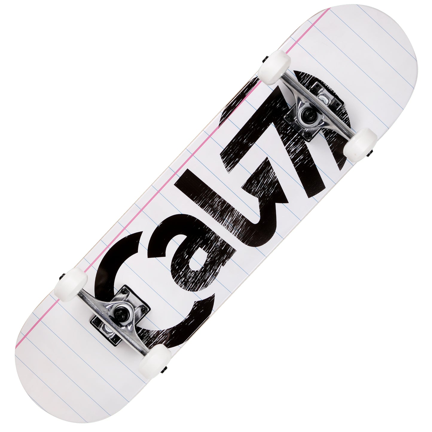 Cal 7 complete 8-inch Dropout skateboard with notebook graphic