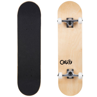 Cal 7 Complete 7.5/7.75/8-Inch Skateboard Grain with Logo and Natural Stain