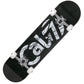 ): Cal 7 complete 8-inch Heist skateboard with black deck and glass shattered graphic