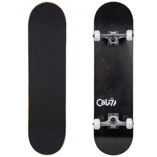 Cal 7 Complete 7.5/7.75/8-Inch Skateboard Midnight with Logo and Dark Stain 