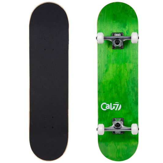 Cal 7 Complete 7.5/7.75/8-Inch Skateboard Meadow with Logo and Green Stain