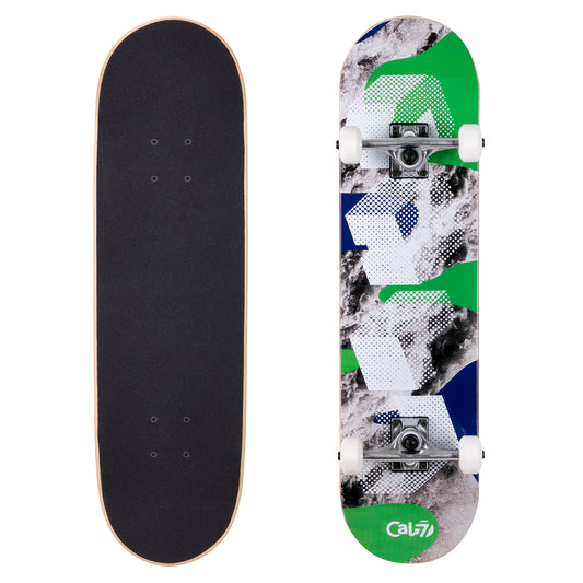 Cal 7 Complete 8.0 Inch Millennium Skateboard in green and blue colorway