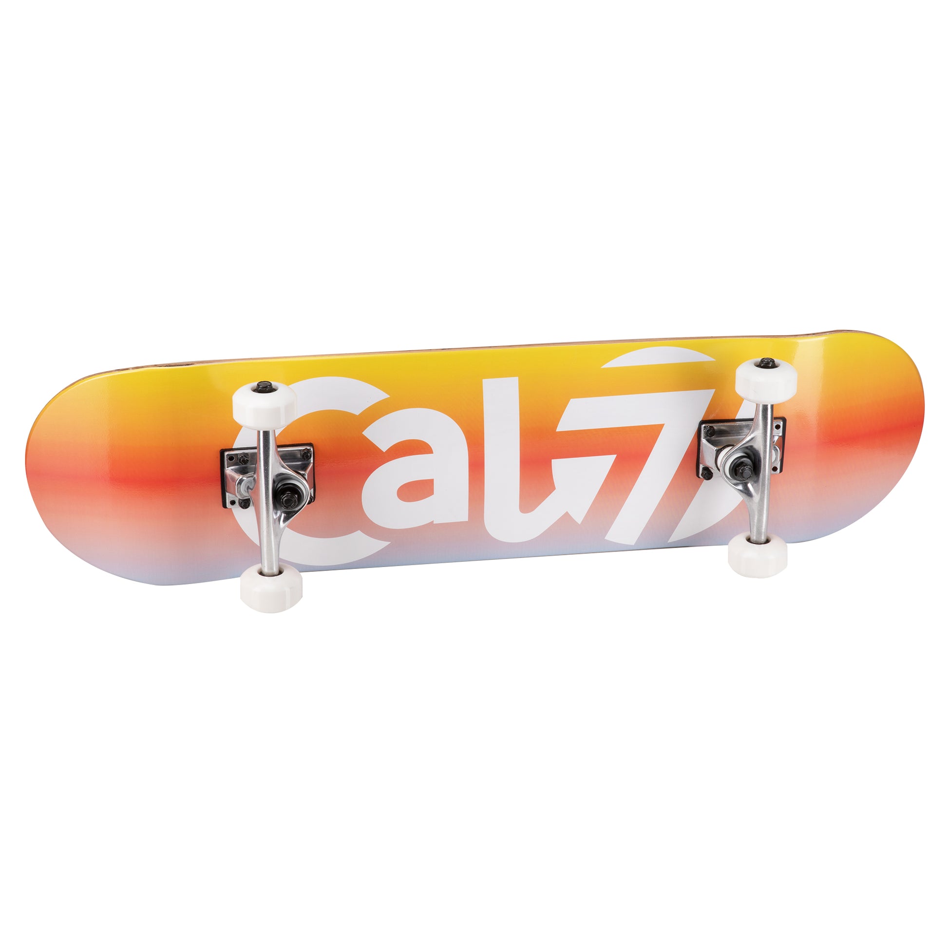 Cal 7 complete 8-inch skateboard with blue, red and yellow Nova graphic