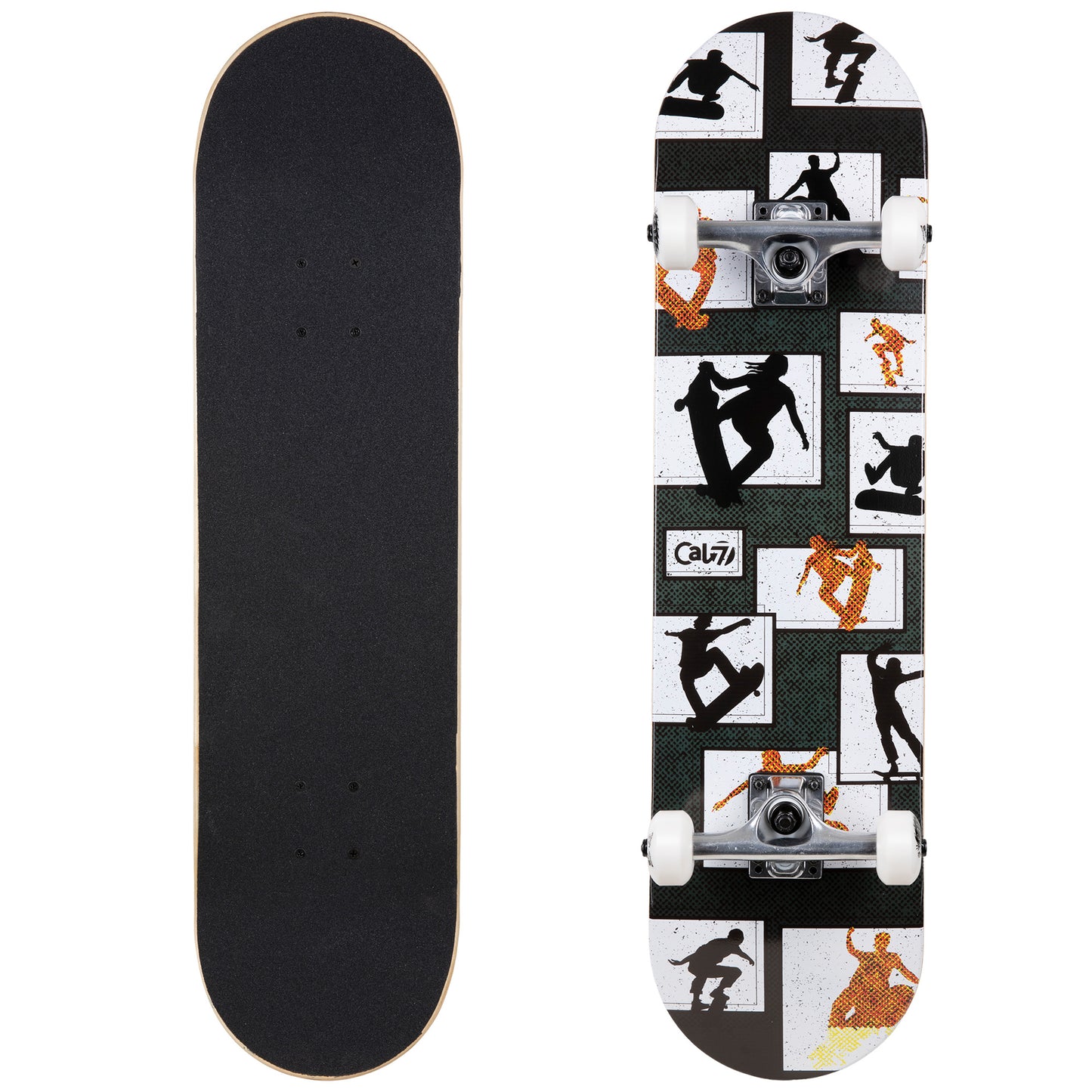 Cal 7 Complete 7.5/7.75/8-Inch Skateboard Panel with Skateboarding Graphic Design 