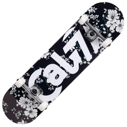 Cal 7 Complete 7.5/7.75/8-Inch Skateboard Petal with Logo and Floral Vine Graphic 