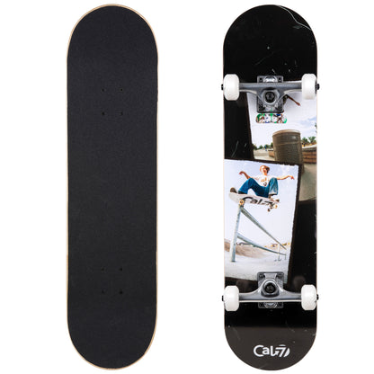 Cal 7 Complete 7.5/7.75/8-Inch Skateboard Perspective with Skateboarding Photograph Design