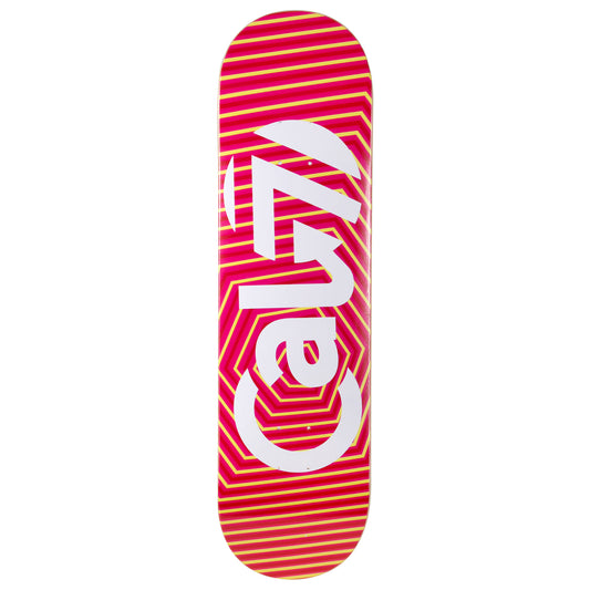 Red-orange Cal 7 Delirium skateboard deck