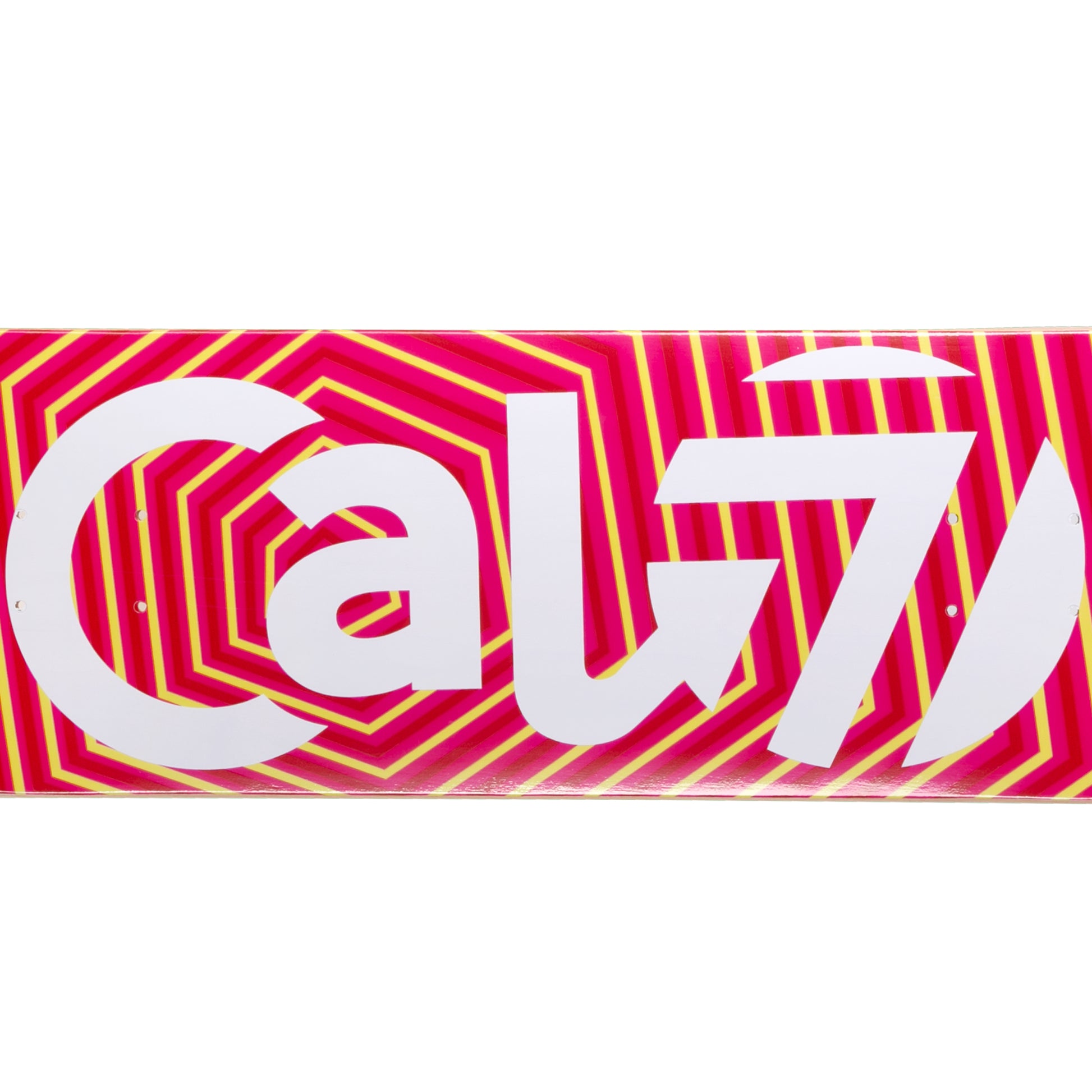 Red-orange Cal 7 Delirium skateboard deck