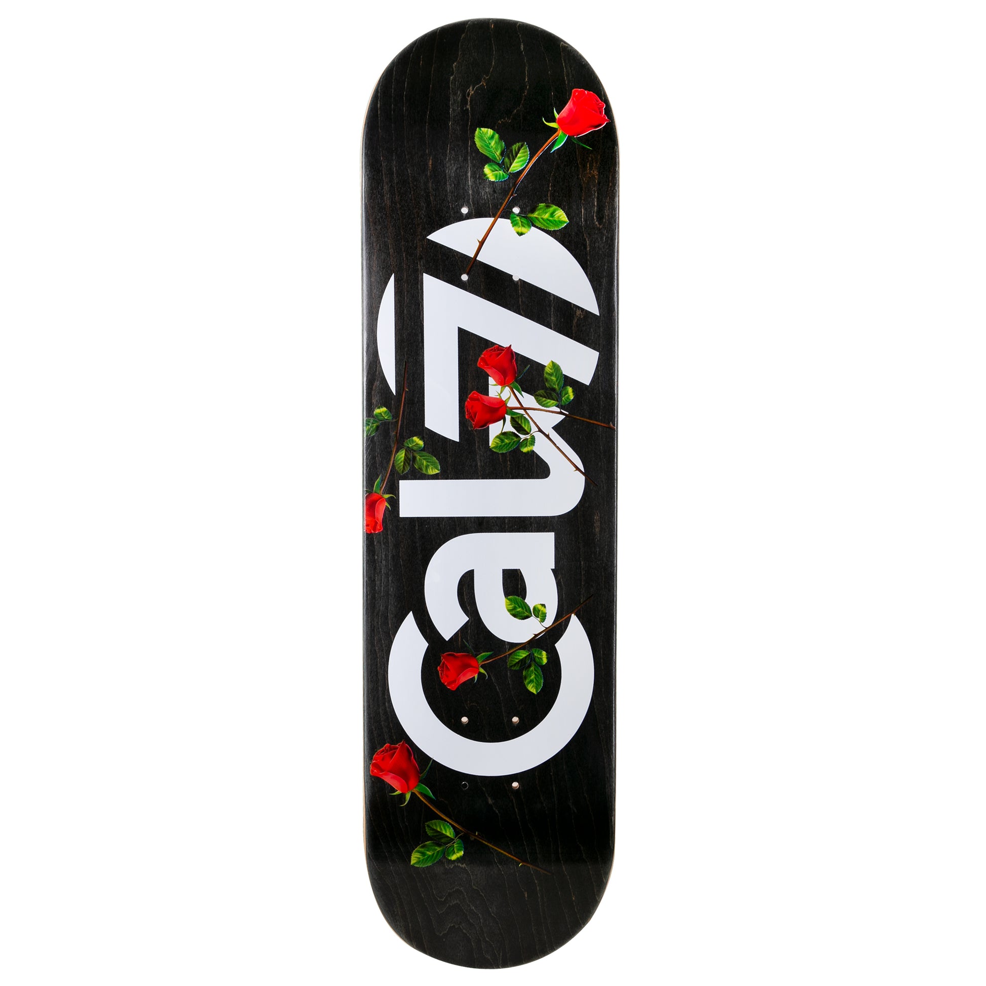 cal 7 skateboard deck with red roses