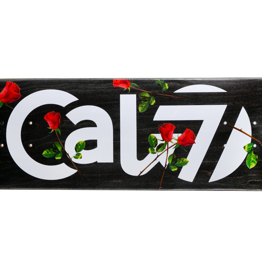 cal 7 skateboard deck with red roses