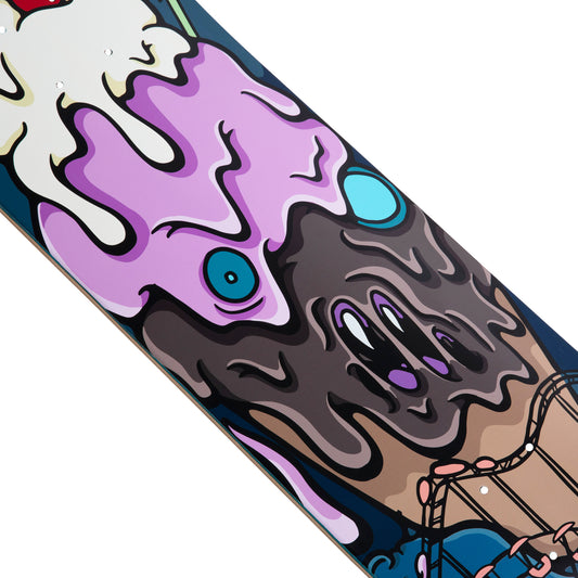 Cal 7 Scream deck with Santa Monica munchie takeover art on a semi-cold-press 7-ply popsicle, medium concave deck 