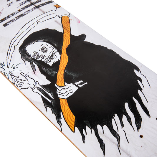 cold pressed cal 7 skateboard deck with reaper graphic