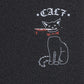 Cal 7 black skateboard griptape with knife-wielding cat design