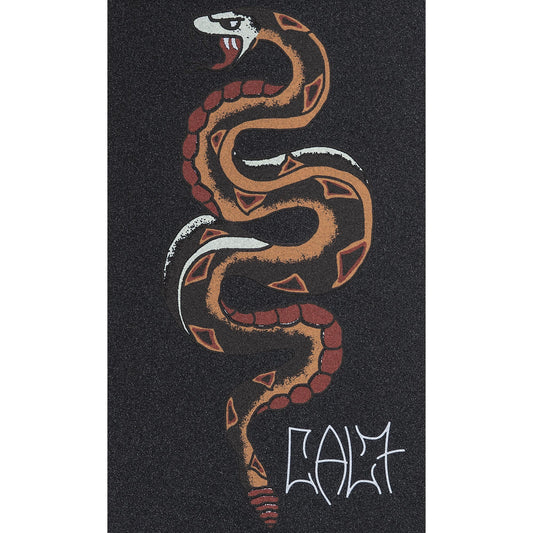 Cal 7 skateboard griptape with snake design