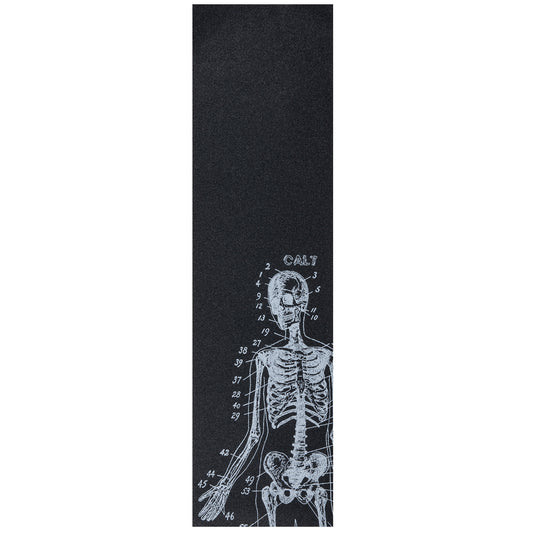 Cal 7 black skateboard griptape with skeleton design