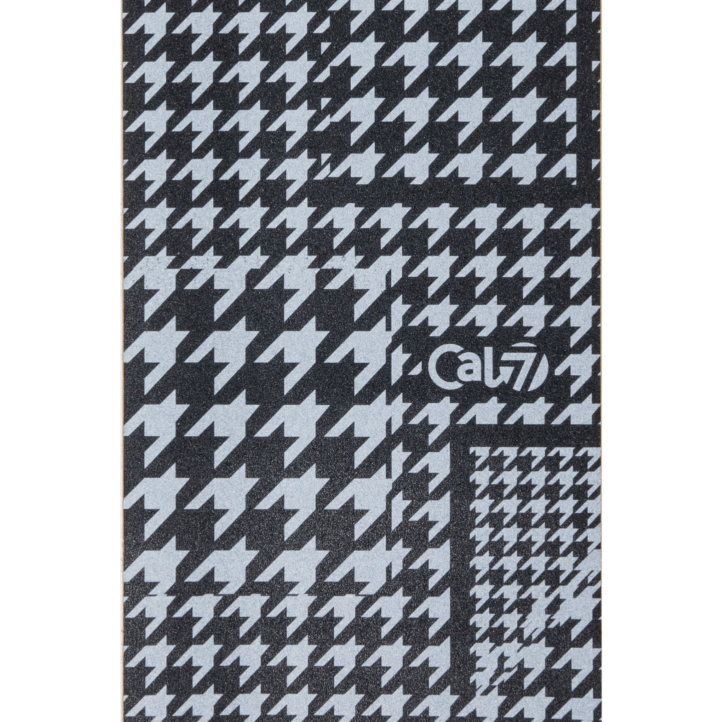 Cal 7 black skateboard griptape with tweed design