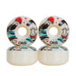 Cal 7 52mm 100A white skateboard wheels with Oni Japanese folklore illustration