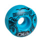 Cal 7 Frenzy 53mm 100A skateboard wheels with taco terror linear art design 